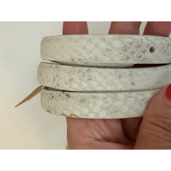Anna Pellissari Size L Gold Tone Buckle Beige Gray Animal Print Leather Belt NWT main image 7